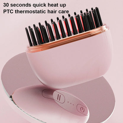 Mini Wireless Hair Straightening Comb