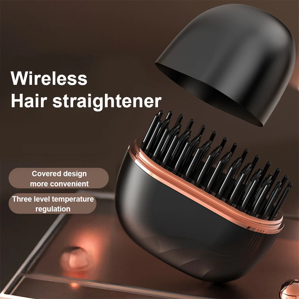 Mini Wireless Hair Straightening Comb